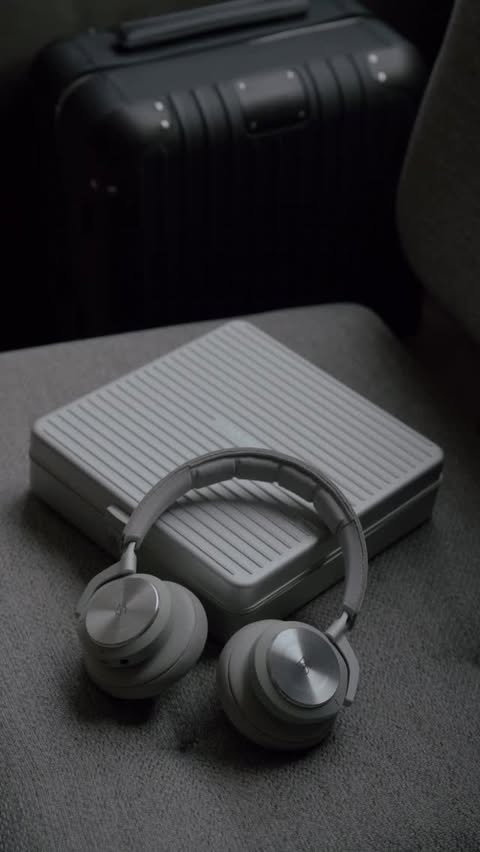 Instagram post by @justin.tse for Bang & Olufsen. Caption reads: Bang & Olufsen x Rimowa Beoplay H9i // A bespoke....