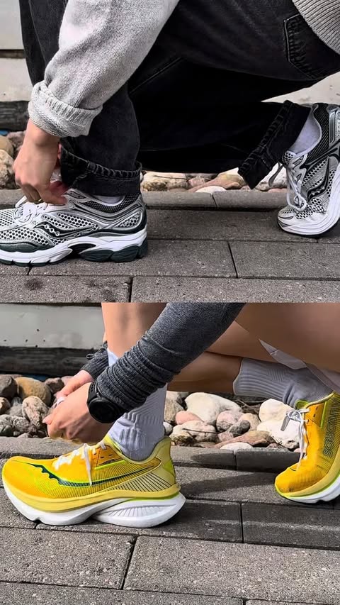 Instagram post by @megann.little for Saucony. Caption reads: [...] that day brings, i’m lacing up in Saucony.....