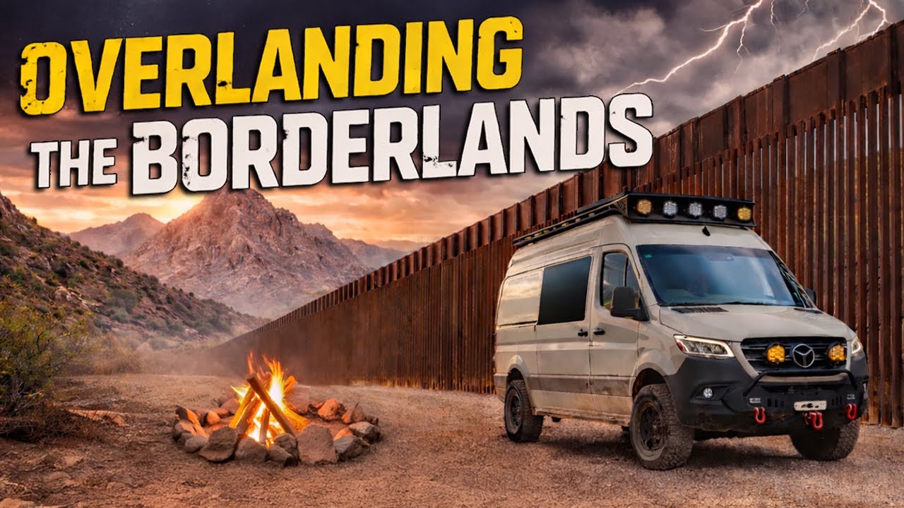 YouTube post by @LivingTheVanLife for Battle Born Batteries. Caption reads: Overlanding The Borderlands | Living The Van Life.