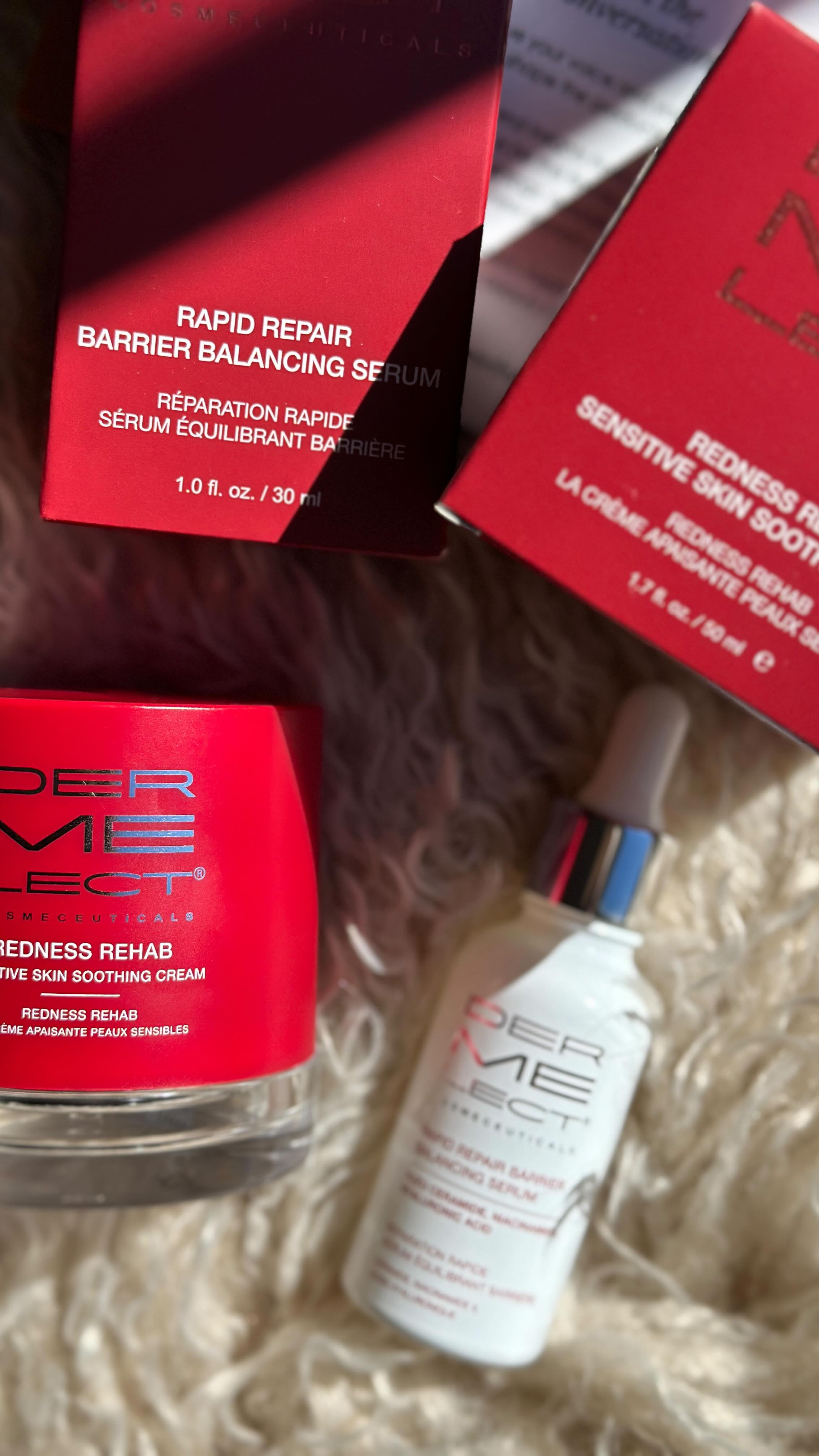 Instagram post by @mariam.khaduri for Dermelect. Caption reads: Unboxing some skincare gems from Dermelect ✨ 
So....