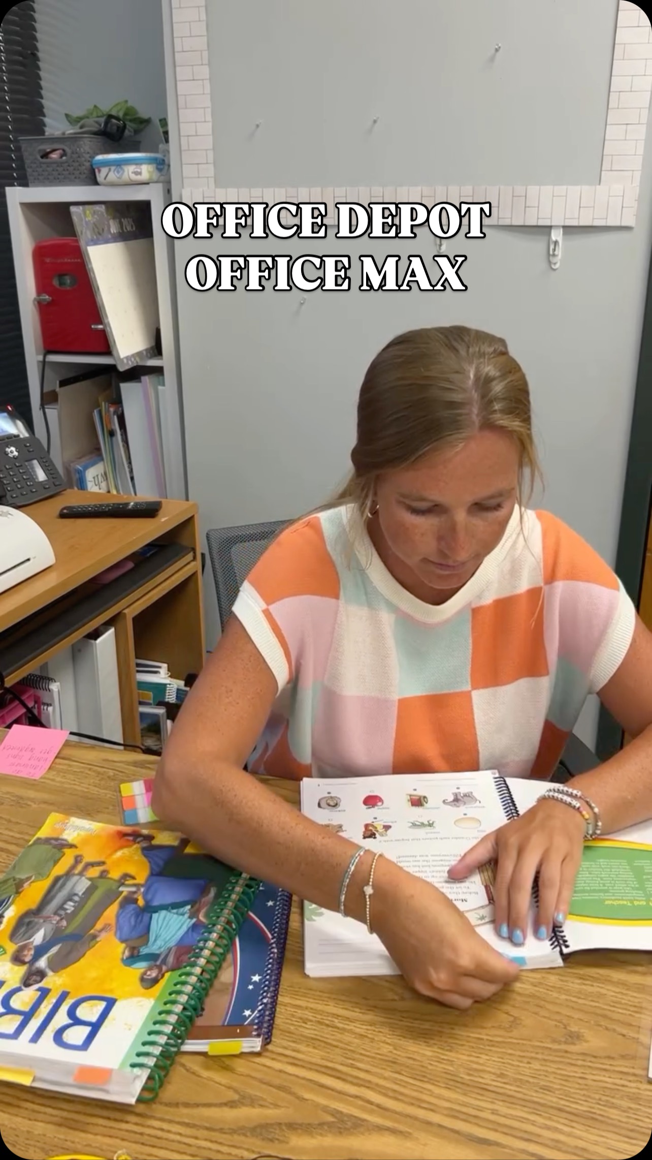 Instagram post by @lifewlittlelearners for Office Depot. Caption reads: #sponsored - Here is how I am using 3M Post-it®,....