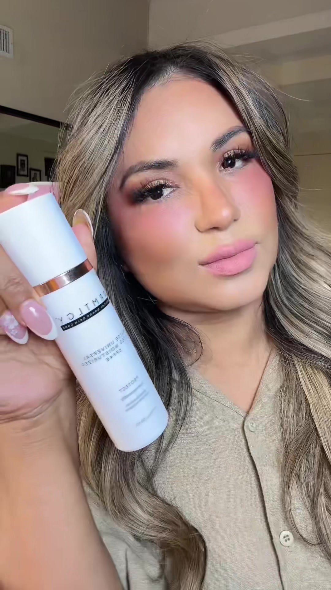 TikTok post by @lizpineda824 for DRMTLGY. Caption reads: #drmtlgysunscreen #creatorpickssuncare [...].