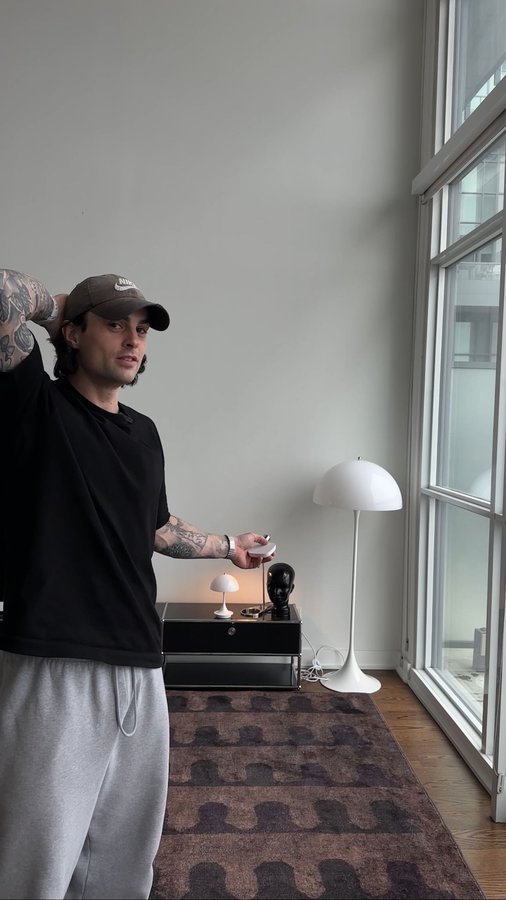 Instagram post by @itscharlesmackenzie for Louis Poulsen. Caption reads: Bro I love lamp. Thank you @louispoulsen this is....