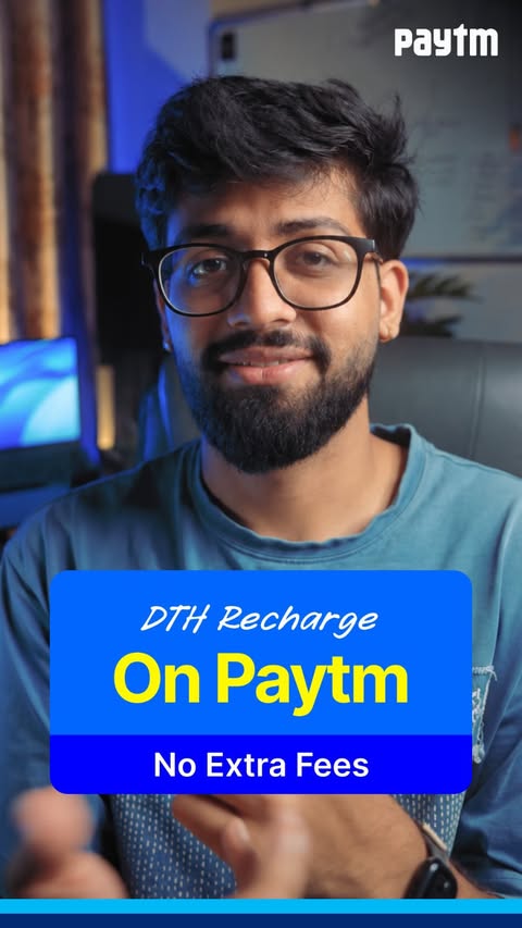 Instagram post by @pranjaljoshiii for Paytm. Caption reads: [...] worry about. 📺😎 Recharge your DTH on Paytm....
