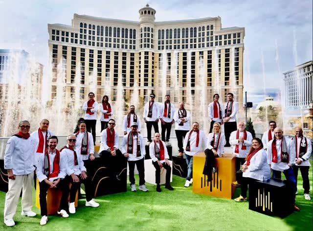 Instagram post by @markwahlberg for MGM Resorts. Caption reads: All the best chefs in the world😎 and me😂....