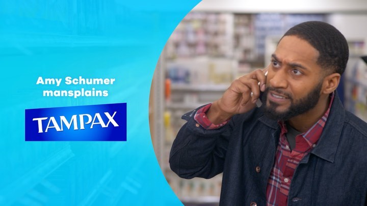 Instagram post by @amyschumer for Tampax. Caption reads: It’s about time we had no shame in our @Tampax....