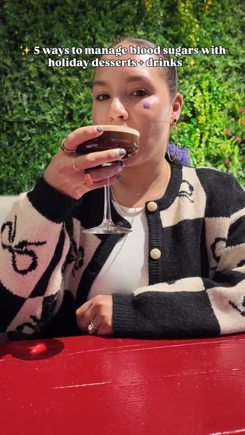 Instagram post by @your.latina.nutritionist for Healthline. Caption reads: Most people think alcohol raises blood sugar, but....