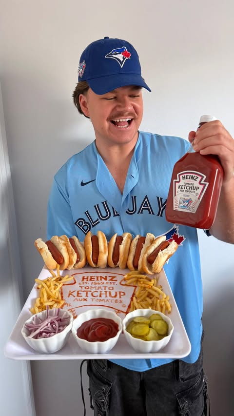 Instagram post by @braeden.obrien for Heinz. Caption reads: [...] How'd I do?!😳 #ad You can get the @heinz_ca....