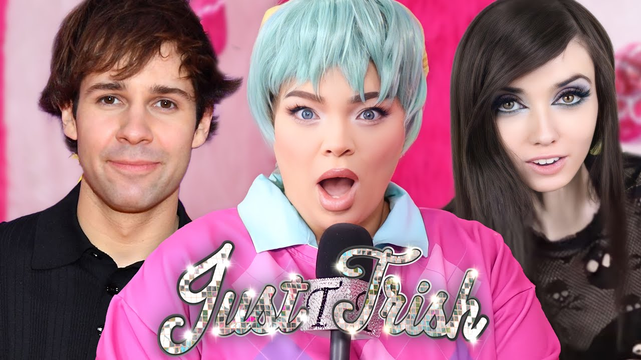 YouTube post by @justtrishpodcast for Home Chef. Caption reads: David Dobrik's Dangerous Stunts + Eugenia Cooney....