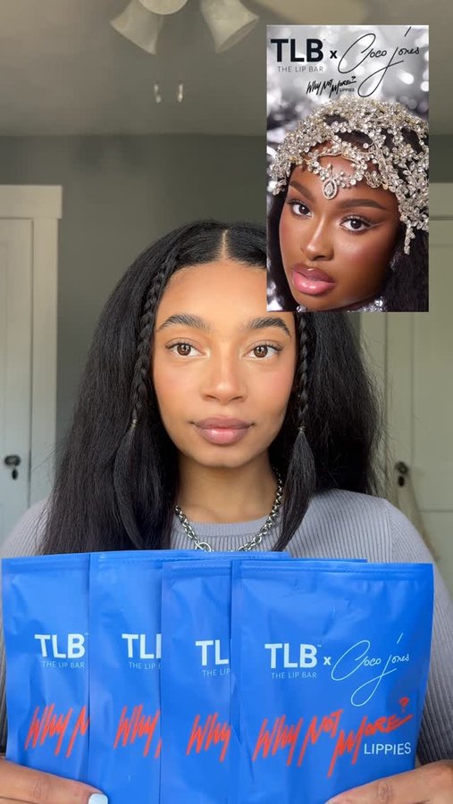 Instagram post by @brooklynnmccray for The Lip Bar. Caption reads: @thelipbar @cocojones "Why not more shine?" Is....