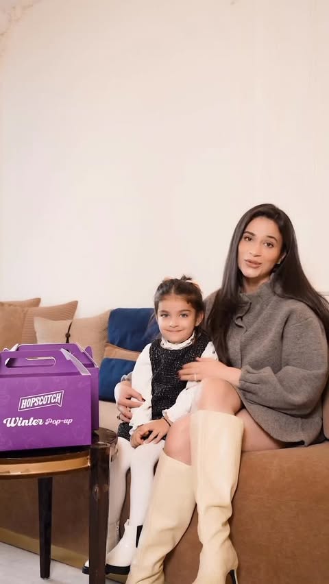 Instagram post by @nishitakharbanda for Hopscotch. Caption reads: Soft winter tones, thoughtful details, and....