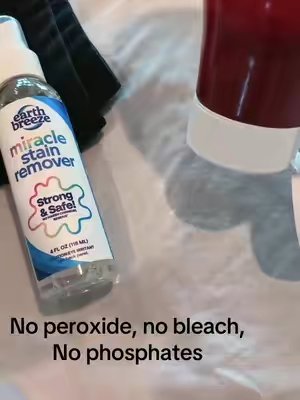 TikTok post by @organically.mike for Earth Breeze. Caption reads: Miracle stain remover@Earth Breeze #stainremover....