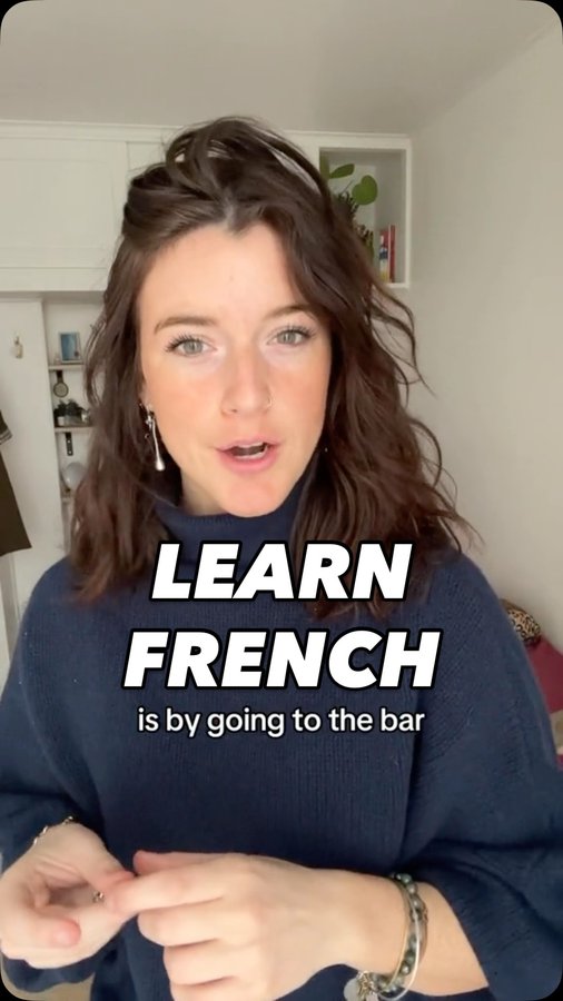 Instagram post by @sasscarella for Lingoda. Caption reads: Time to start French classes again I GUESS....