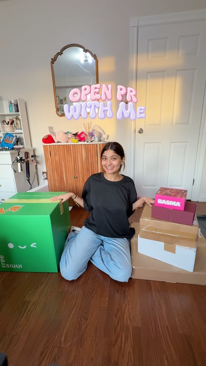Instagram post by @maham.mlk for Lilly Lashes. Caption reads: open some PR packages with me!! 

thank you so....