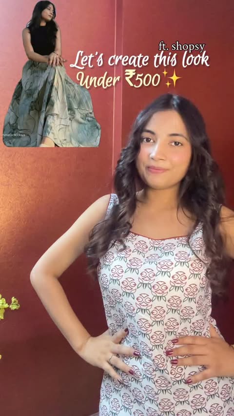 Instagram post by @bhawna_bae.b for Shopsy. Caption reads: [...] is the look I created under ₹500 from....