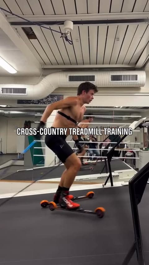 Instagram post by @haraldamundsen1 for Olympics. Caption reads: #CrossCountry skiers train indoors too! The....