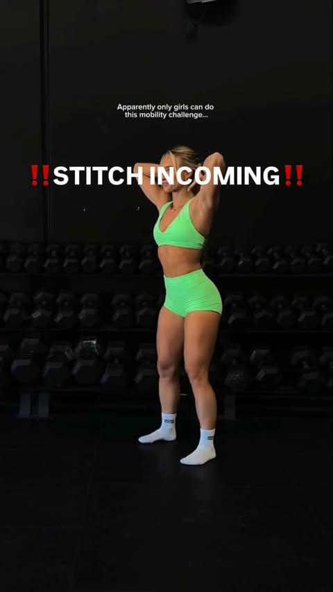 Instagram post by @justinshape for Dymatize. Caption reads: I gotta stretch more. - #ad.