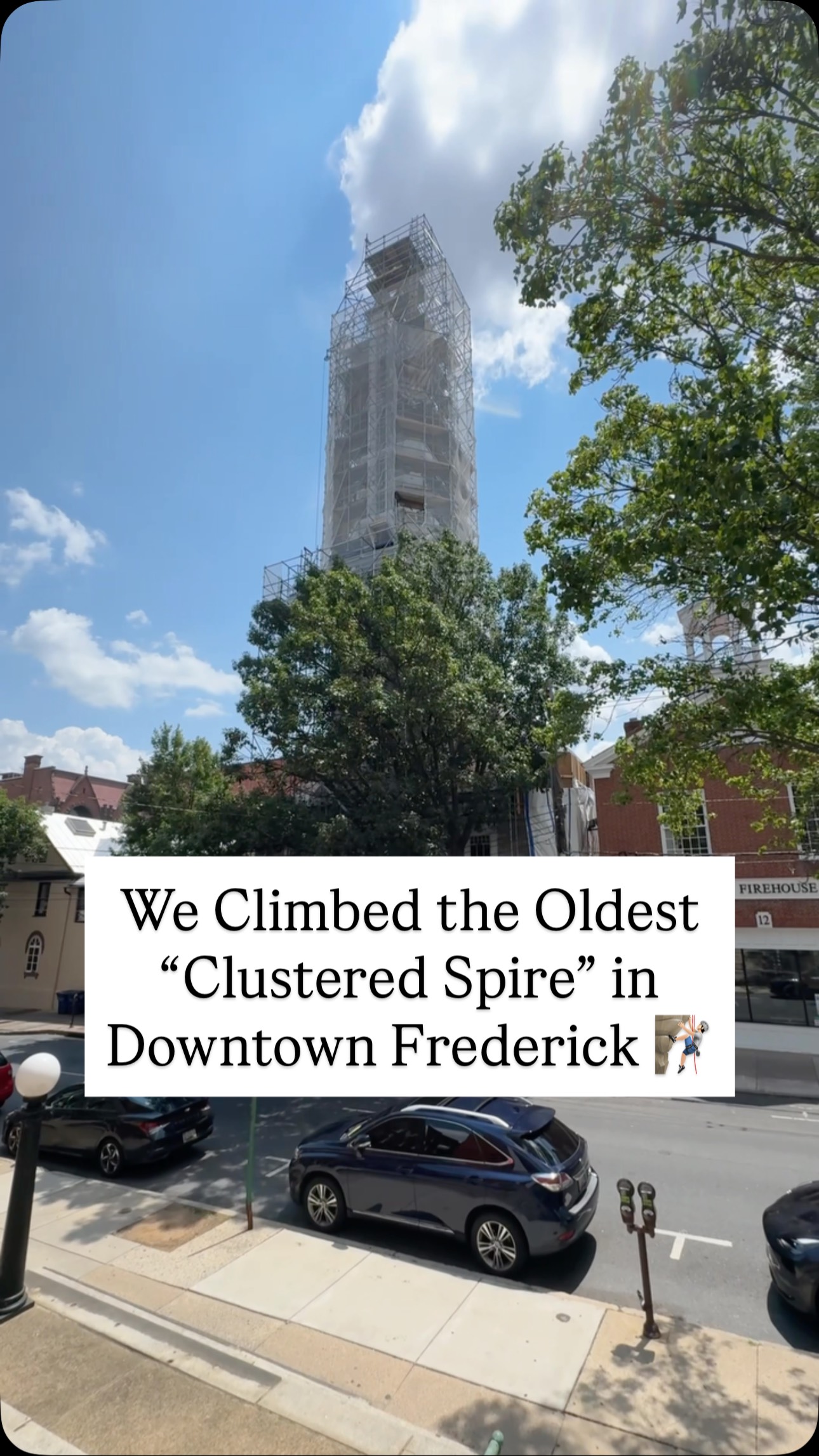 Instagram post by @frederickcitymedia for Visit The USA. Caption reads: Built in 1763, it’s the city’s oldest public....