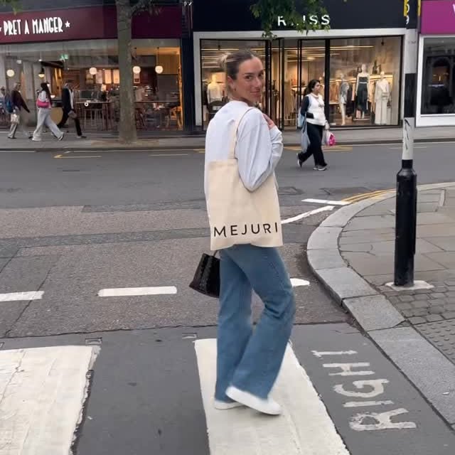 Instagram post by @mccartneyk_ for Mejuri. Caption reads: Prepping for Queen's in the best way possible....