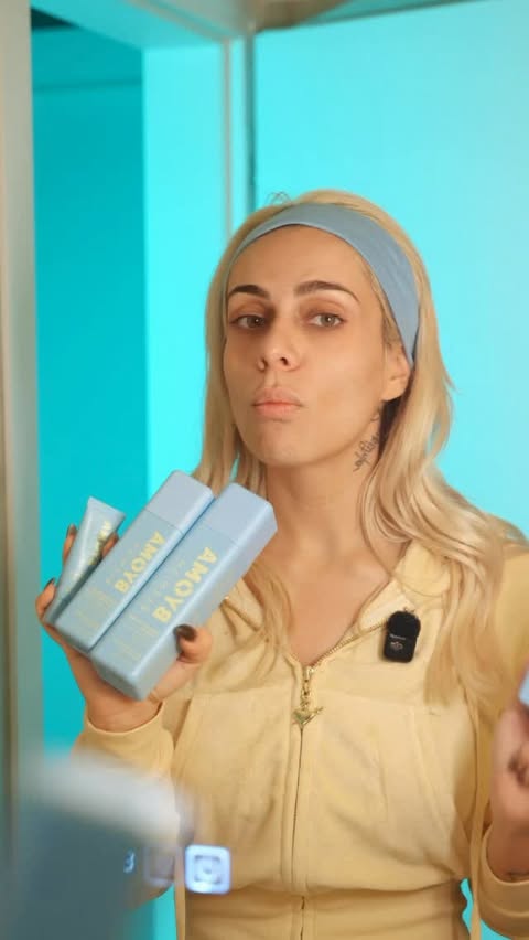 Instagram post by @manousaki.aggeliki for BYOMA. Caption reads: @byoma is like a calm, glowing moonlight for my....