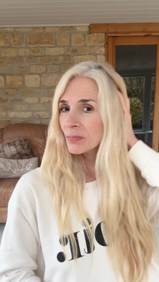 Instagram post by @nikiwibrowfitness for Philip Kingsley. Caption reads: Menopause didn’t warn me about this much....