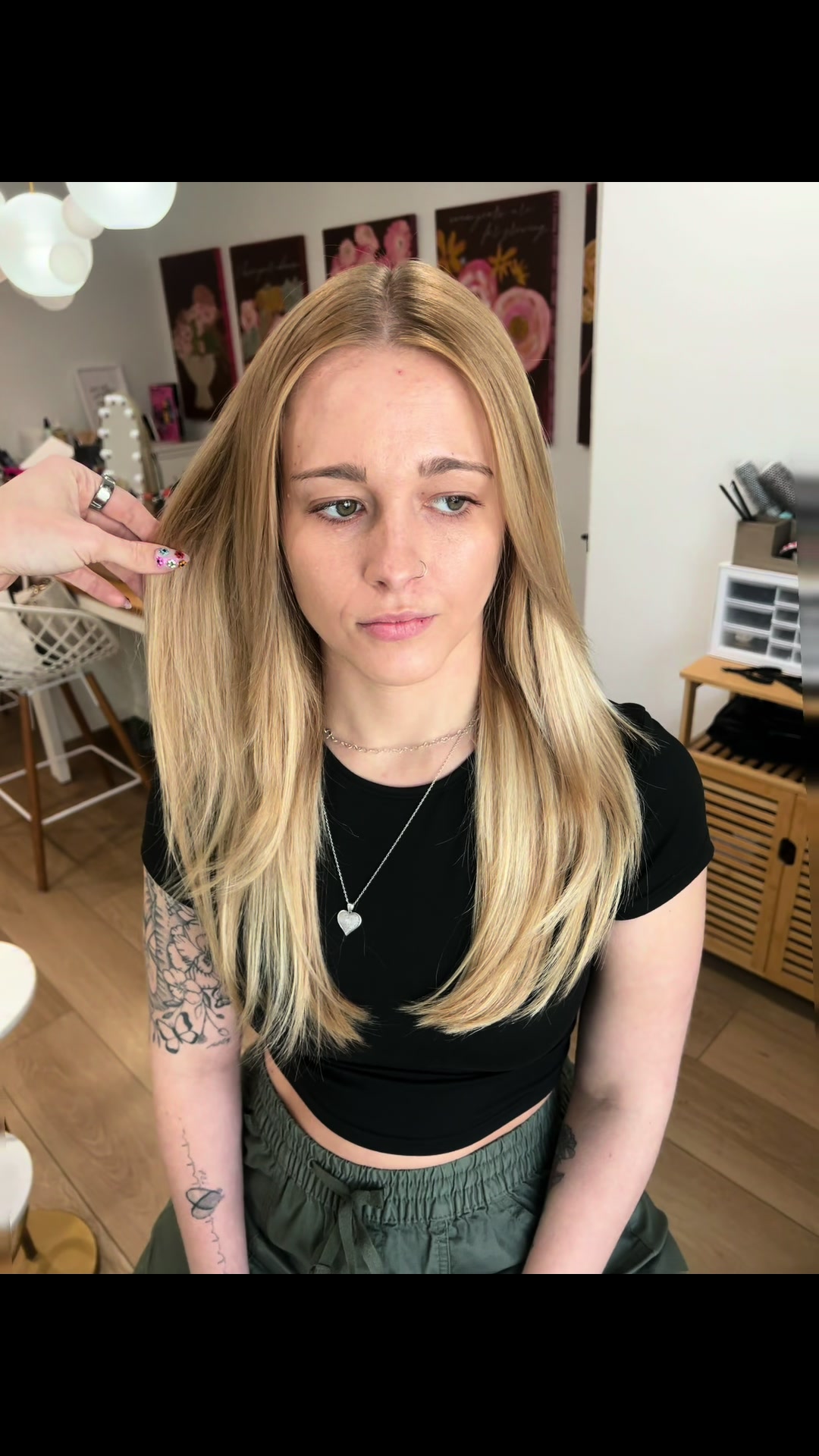 TikTok post by @mykaylawhitman28 for Goo Goo Hair. Caption reads: [...] 1.5 packs) #hairextensions #ktips....