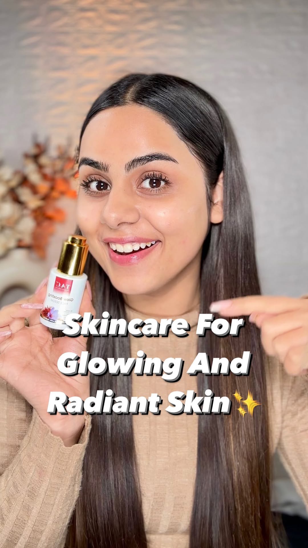 Instagram post by @prerna.mt for The Ayurveda Co.. Caption reads: Transform your skin care routine into a golden....