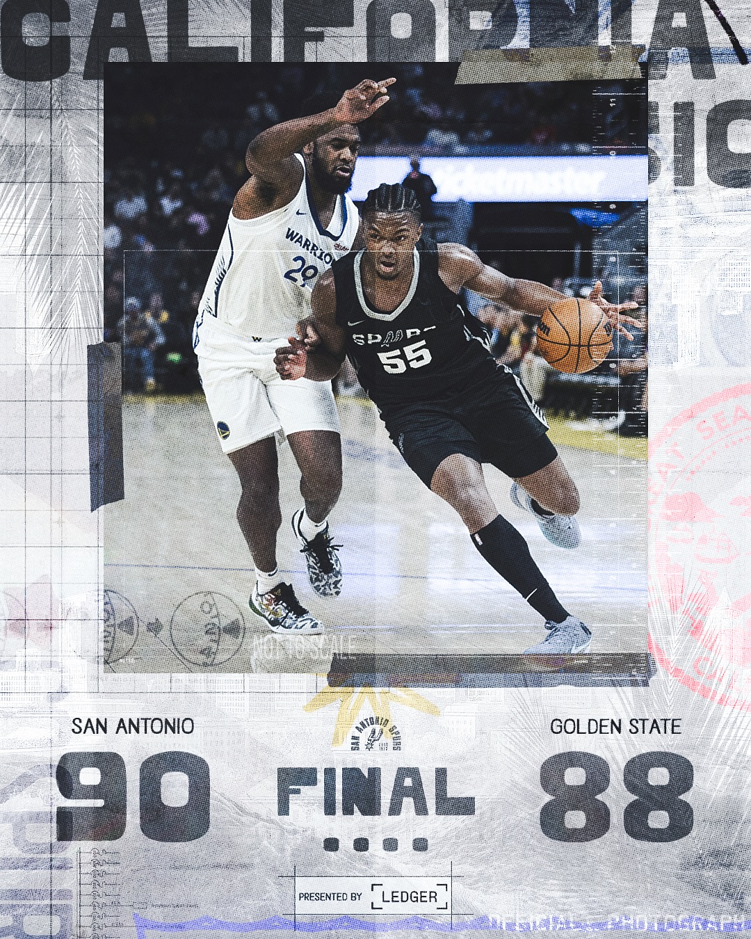 Instagram post by @spurs for Ledger. Caption reads: Sunday night W! 

#SummerSpurs.