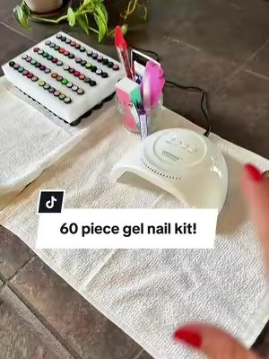 TikTok post by @susanstiktokthings for JODSONE. Caption reads: JODSONE 60-Piece Gel Nail Polish Kit makes doing....