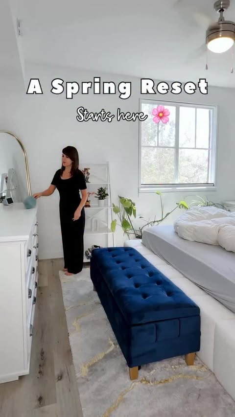 Instagram post by @wearejustthe3ofus for Bedsure Home. Caption reads: [...] and a room that feels brand new. The....