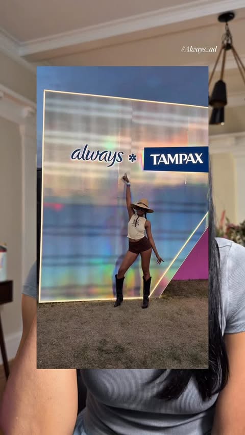 Instagram post by @adriannasmiles for Always. Caption reads: #Always_Ad #Always_Brand I’m partnering with [...].