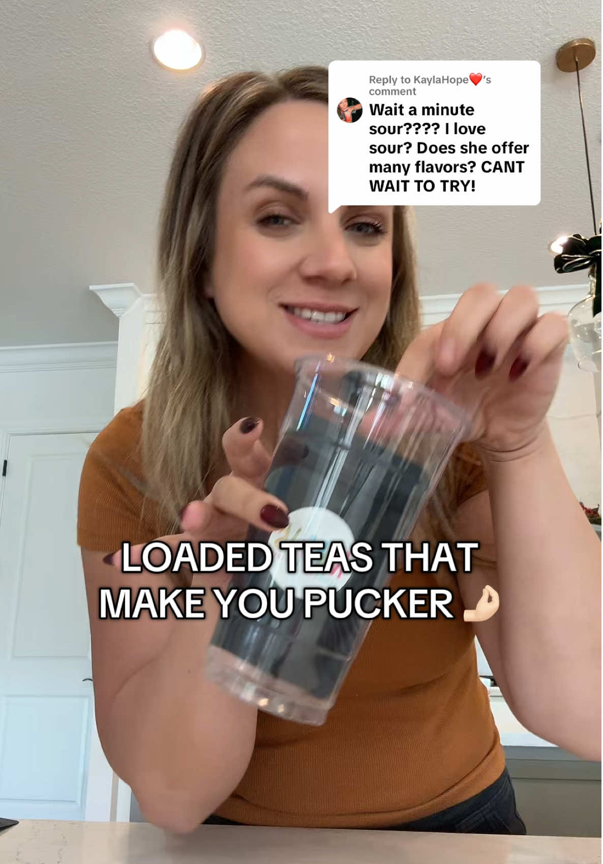 TikTok post by @its_ashleyyyb for Mama V’s Candy. Caption reads: [...] #loadedteasathome #energydrink #mamavscandy....