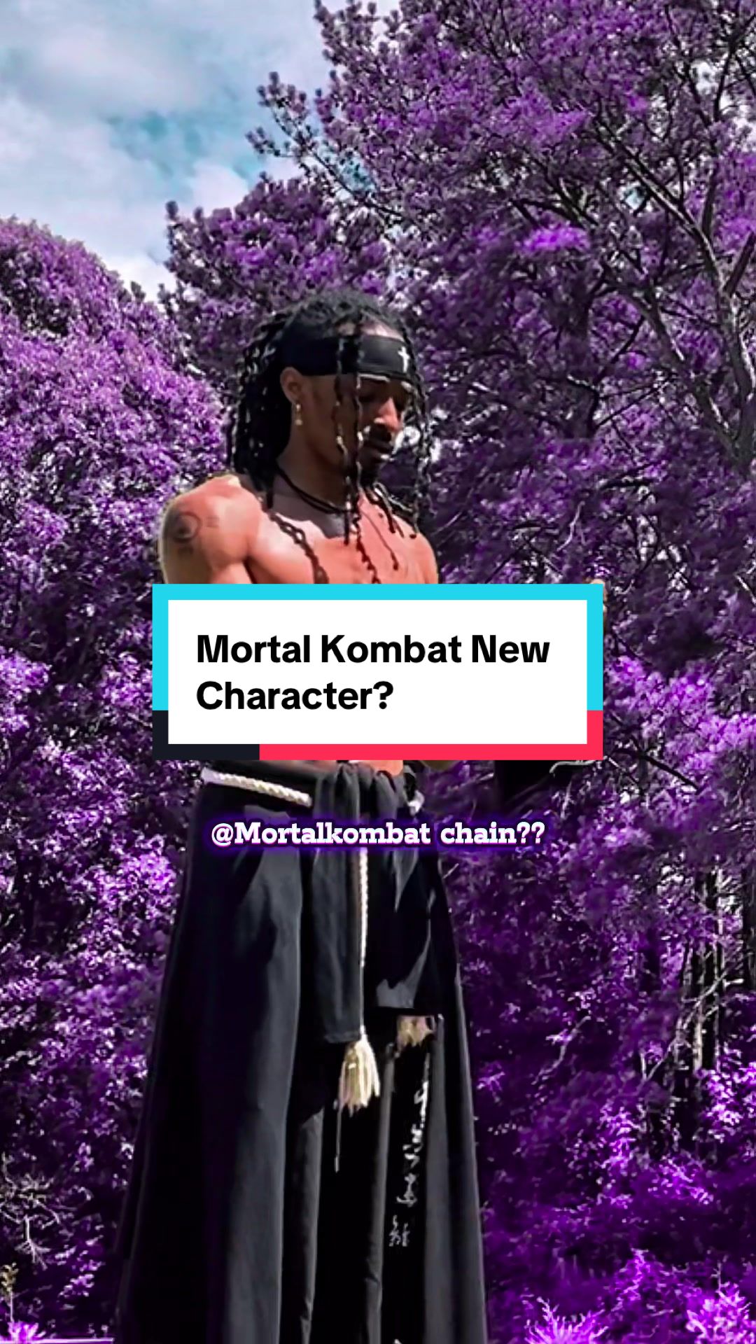 TikTok post by @de.marloo for Mortal Kombat. Caption reads: Mortal Kombat new Character? @Mortal Kombat will....