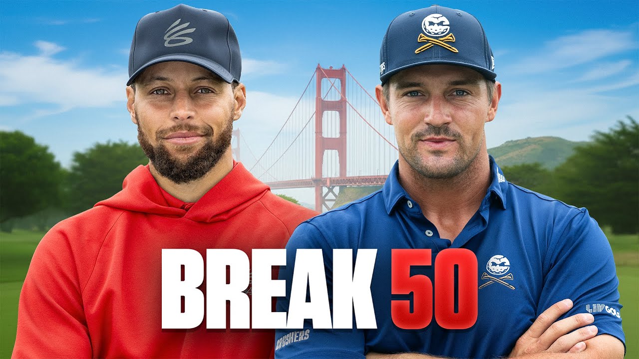 YouTube post by @brysondechambeau for Bucked Up. Caption reads: Can I Break 50 With Stephen Curry? (Electric).