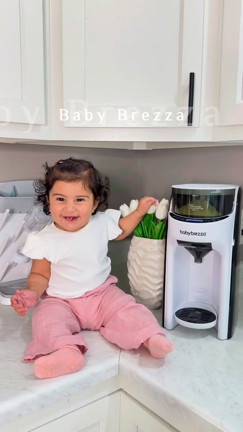 Instagram post by @mervexusa for Baby Brezza. Caption reads: With the Baby Brezza Formula Pro Advanced, every....