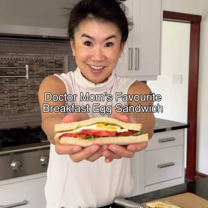 Instagram post by @lifeofdrmom for Get Cracking. Caption reads: #Ad 🥪✨ This breakfast sandwich delivers a....