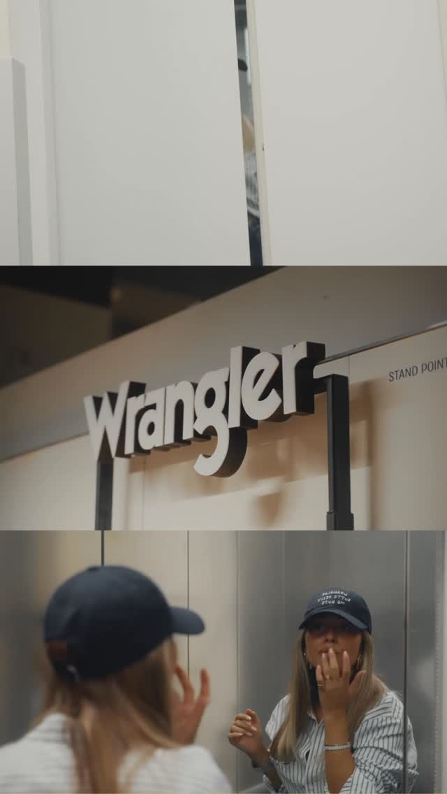 Instagram post by @fannyrusso__ for Galeries Lafayette. Caption reads: Obsessed with the @wrangler_europe corner at....