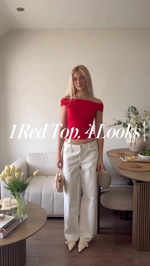 Instagram post by @renaciuki for OGL Move. Caption reads: [...] only need one good red top ❤️ @ogl_move....