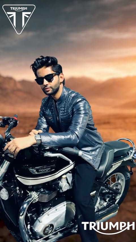Instagram post by @sameerraajput0786 for Triumph Motorcycles. Caption reads: [...] #triumph #fortheride [Triumph motorcycles,....
