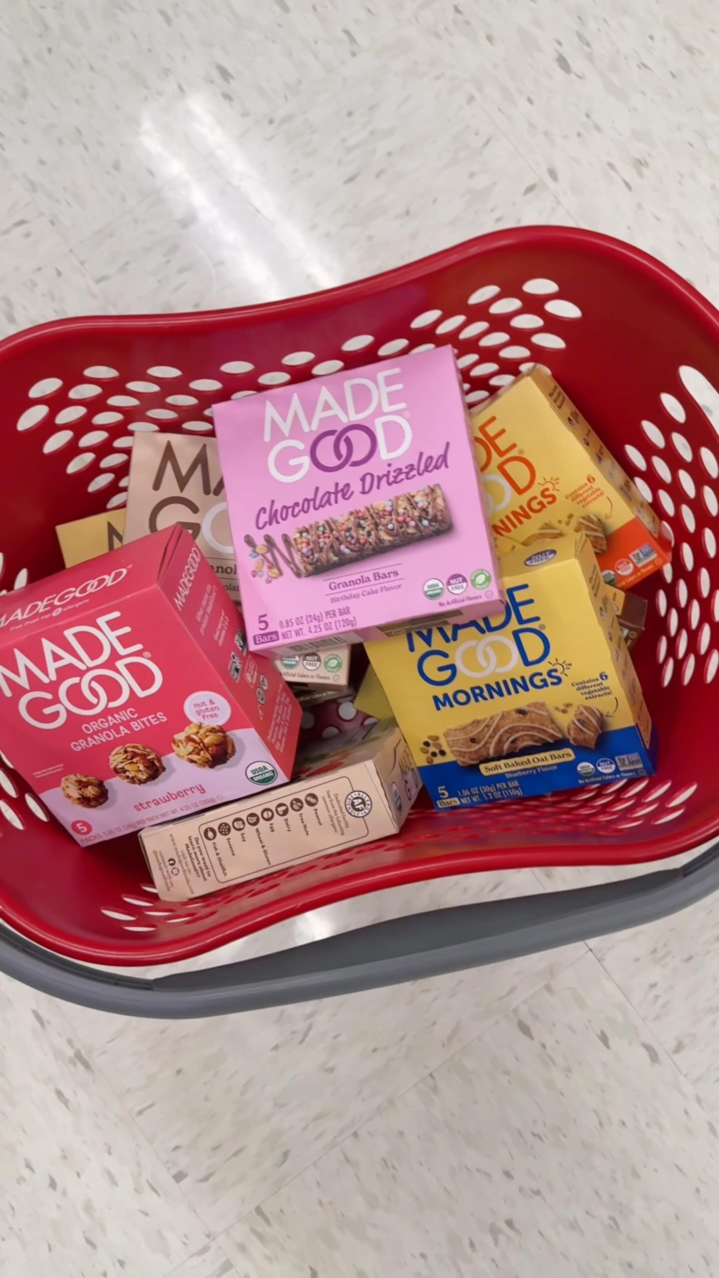 Instagram post by @grace_lanker for MadeGood. Caption reads: My first love was MadeGood granola bites, but....