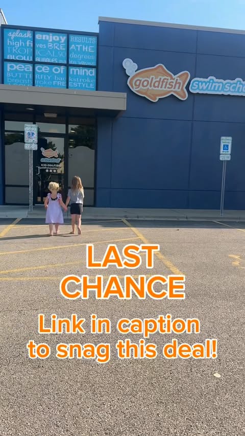 Instagram post by @keelygoshia for Goldfish Swim School. Caption reads: [...] Swim Lessons | Back to School | Goldfish....