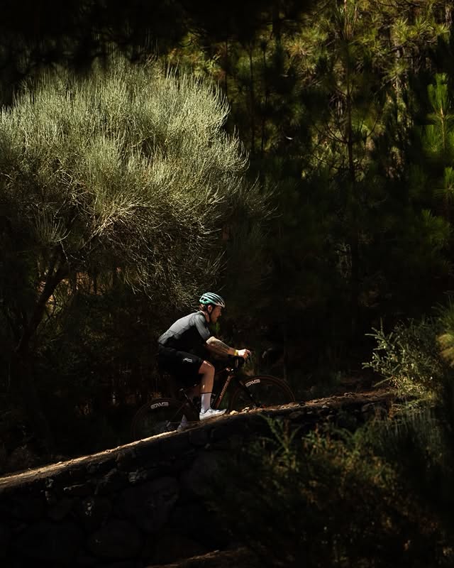 Instagram post by @chrishallrides for Styrkr. Caption reads: Adventures in the Canaries 🇮🇨. Throwback to....