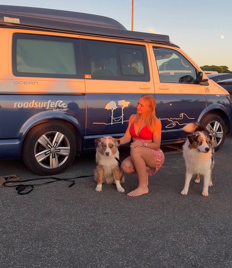 Instagram post by @noa_diorgina for roadsurfer. Caption reads: [...] If you’re ready to hit the road too,....