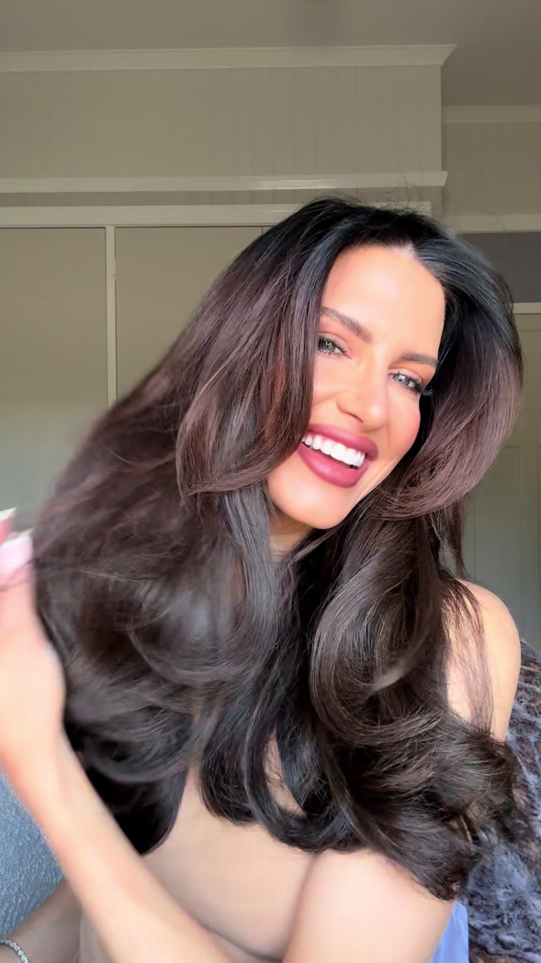 TikTok post by @erinvholland for Ghd Hair. Caption reads: COME TO THE DARK SHINY SIDE W/ ME... I thought it....