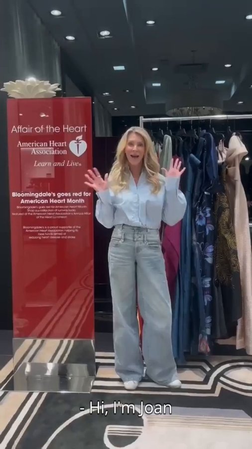 Instagram post by @joan_vassos for American Heart Association. Caption reads: Here's a special sneak peek at Joan Vassos'....