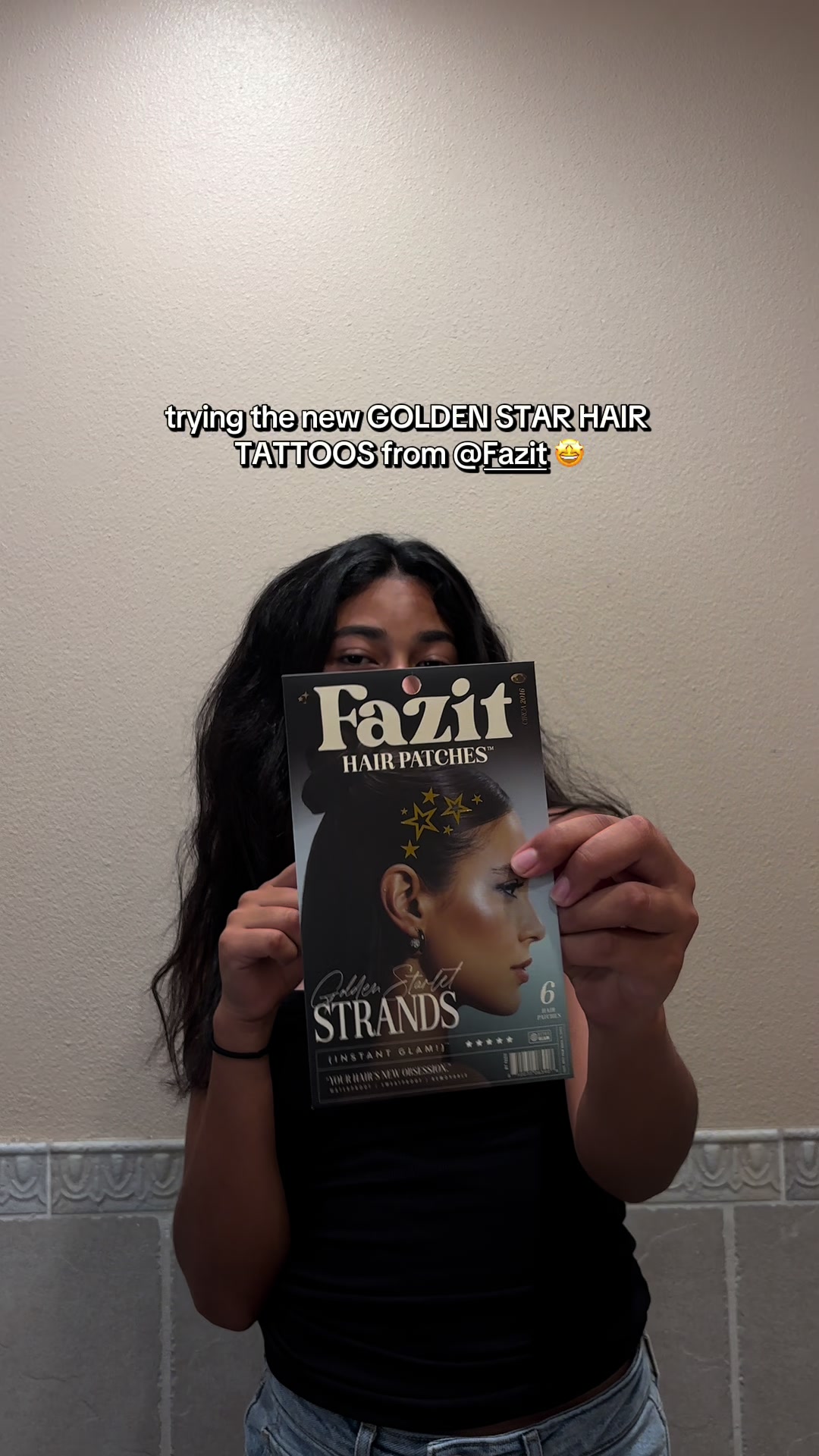 TikTok post by @irandy_erazo for Fazit. Caption reads: NEW GOLDEN STAR HAIR TATTOOS from @Fazit....