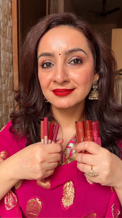 Instagram post by @the_makeup_cog for FASHION COLOUR. Caption reads: [...] Your Wedding Season Lip Combo🌟....