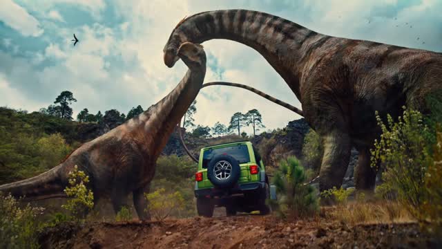 Instagram post by @collectjurassic for Jeep. Caption reads: JEEP + JURASSIC! The dynamic duo is back for....