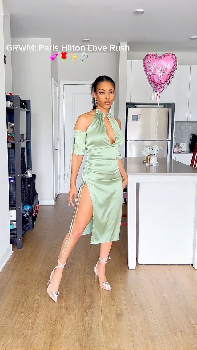 Instagram post by @noneestar for Paris Hilton Fragrances. Caption reads: Embrace the rush of love as I get ready for a....