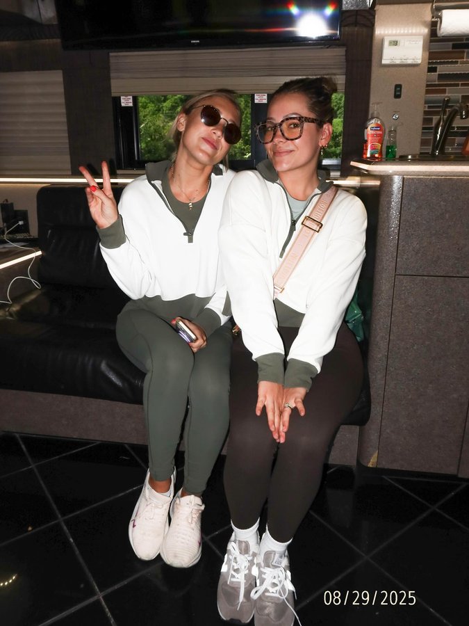 Instagram post by @maddieandtae for Shady Rays. Caption reads: all we do is twin 👯‍♀️

📷: @risatphotography.